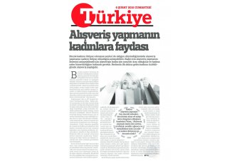 Türkiye Gazetesi Yazılı Basında 'Alışveriş Yapmanın Kadınlara Faydası' Hakkında Röportaj 
