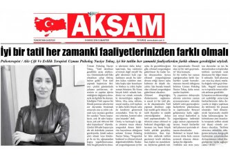Akşam Gazetesi'inde 'Tatil' haberi 